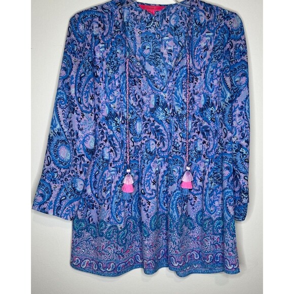Lilly Pulitzer Marilina Flowing Tunic Top Size S Preowned Excellent - Picture 1 of 4